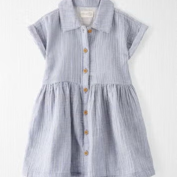Little Planet Toddler Organic Cotton Gauze Striped Dress - Picture 1 of 7